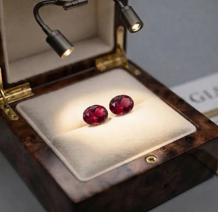 Natural Quality 2 Garnet Gemstones From Brazil, Dimension 6 x4 mm, Weight 1.20 Ct, Shape Oval Cut, GEM-ABC-296
